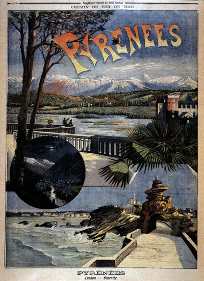 Utsikt över Pyrenéerna: Luchon och Biarritz, "" Le Petite journal", sent 1800-tal av Unknown artist
