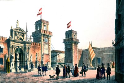 Utsikt över Venedigs Arsenal på 1800-talet. av Unknown artist