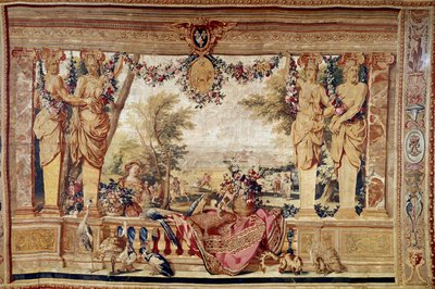 Utsikt över slottet Vincennes. 1600-tals gobeläng. Paris, nationella möbler av Unknown artist