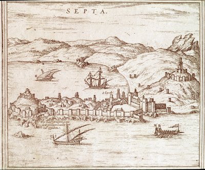 Utsikt över staden Ceuta av Unknown artist