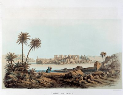 Utsikt över ön Philae i Egypten. 1800-talets Paris, Frankrikes högskola av Unknown artist