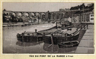 Utsikt över porten de la Rance i Dinan, Cote d