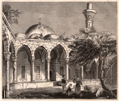 Vy över ruinerna av en moské i Payas (eller Bayas) i Syrien, nära Aleppo av Unknown