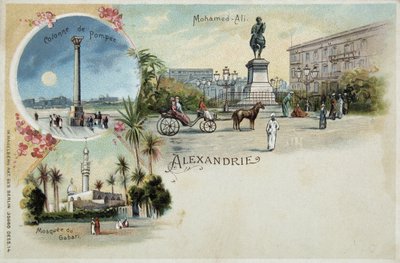 Utsikt över Alexandria - vykort, sent 1800-tal av Unknown artist