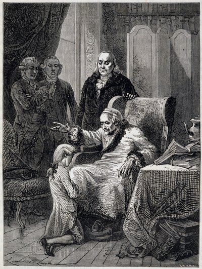 Voltaire bänkar Franklins barnbarn - i "" L