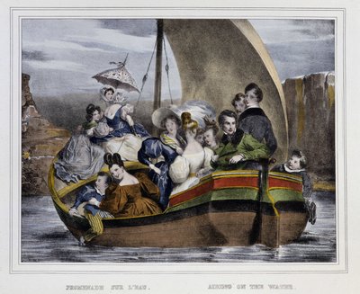 Gå på vattnet - litografi, deb. 1800-talet av Unknown artist