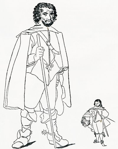 Walter Parsons och Sir Jeffrey Hudson, ur The Strand Magazine utgiven 1894. av Unknown artist