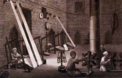 Vävning i Egypten på 1800-talet. av Unknown artist