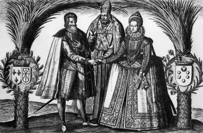 Den franske kungen Henri IV och Marie de Medicis bröllop den 17 december av Unknown artist