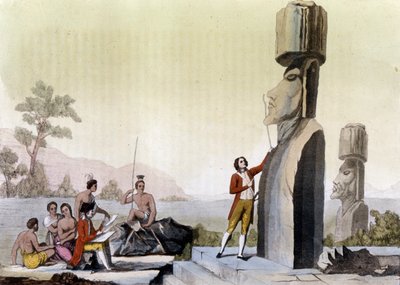 Västerlänningar (inklusive Jean-Francois Galaup, greve av La Perouse (Jean Francois Laperouse av Unknown artist
