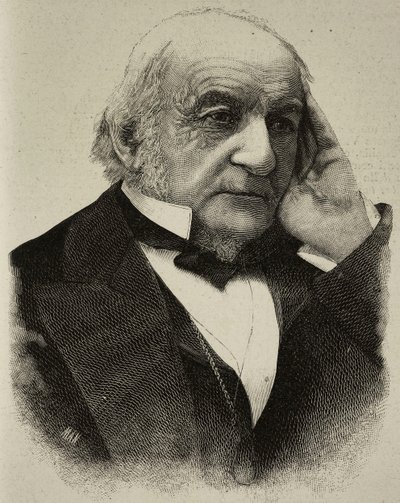 William Ewart Gladstone (1809-1898), brittisk politiker, gravyr efter ett fotografi av H S Mendelssohn från L