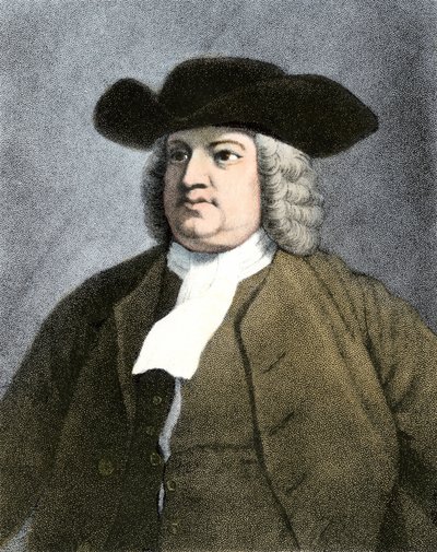 William Penn (1644-1718) engelsk quaker grundare av delstaten Pennsylvania 1682 (gravyr) av Unknown artist