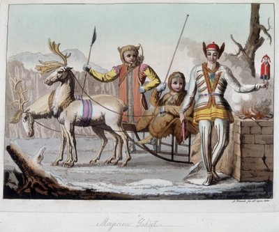 Trollkarlen Yakut, Sibirien. I ""Den gamla och moderna kostymen"" av Unknown artist
