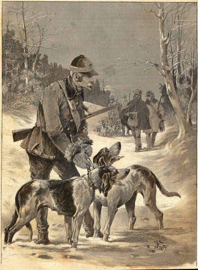 Träjakt efter Gides akvarell. 1892. av Unknown artist