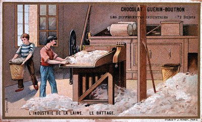 Ullindustri, hyping, reklam för choklad Guerin Boutron, ca. 1895 av Unknown artist
