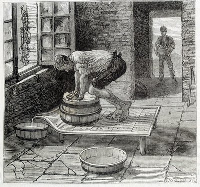 Verk av Tomme av en ostmakare från Auvergne - i "" Industrins underverk"" av Louis Figuier av Unknown artist