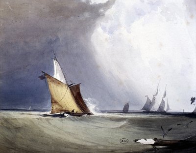 Yachter till havs, sent 1800-tal av Unknown artist