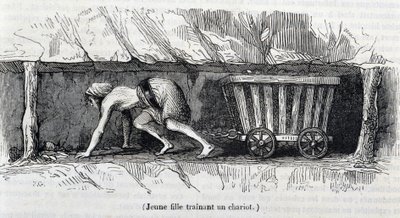 Ung flicka som arbetar i kolgruvorna i England av Unknown artist