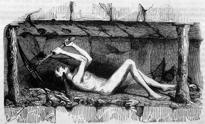 Ung man som arbetar i kolgruvorna i England av Unknown artist