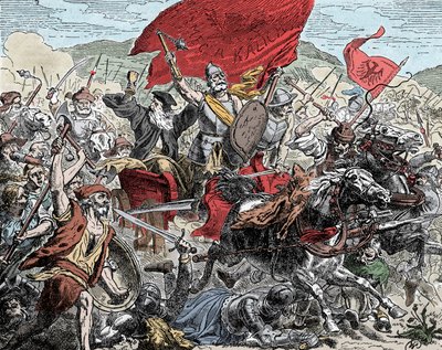 Ziska in Battle - Crusade against the Hussites (1420-1434): Jan Ziska (1370-1424) at the Battle against the Crusades - av Unknown artist