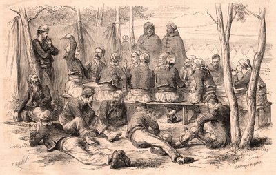 Zouave-gruppen vilar på Chalons läger av Unknown