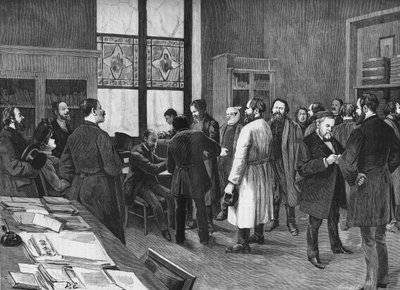 i Louis Pasteurs kabinett 1886. av Unknown artist
