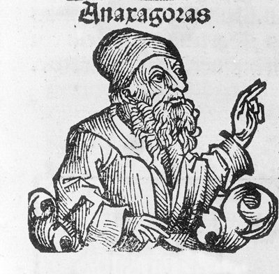 porträtt av Anaxagoras av Clazomenae. på grekiska Anaxagoras grekisk filosof (500 till 428 f.Kr.) 1800-talet (gravyr) av Unknown artist