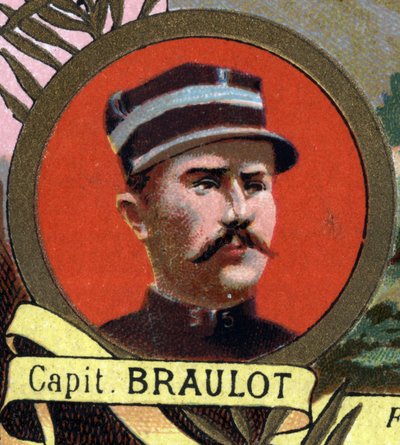 porträtt av kapten BRAULOT sjöinfanterikapten, som dog i hedersfältet i Bonna, Sudan 1897. av Unknown artist