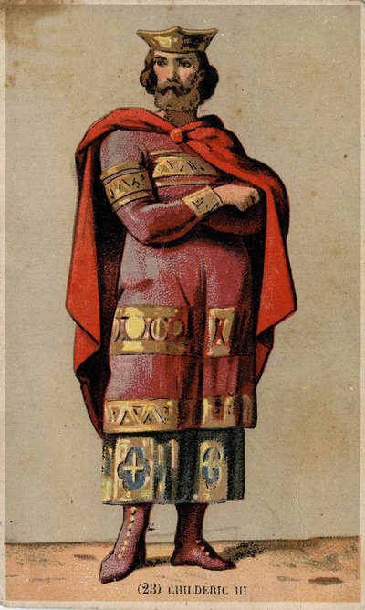 porträtt av Childerick III (död 755), sist merovingerkonung. av Unknown artist