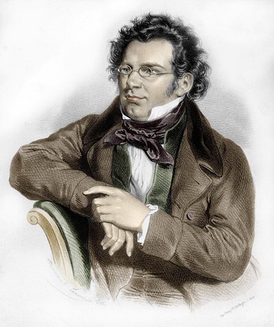 porträtt av Franz Schubert (1797-1828), österrikisk kompositör. av Unknown artist