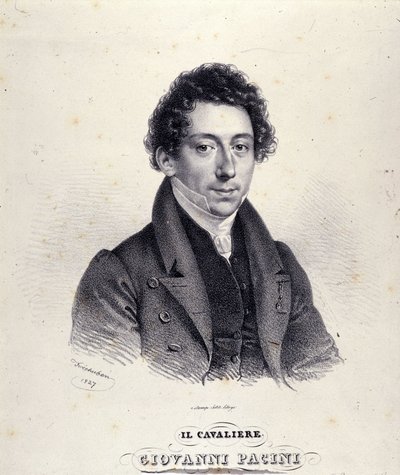 porträtt av Giovanni Pacini, italiensk kompositör (1796-1867). av Unknown artist
