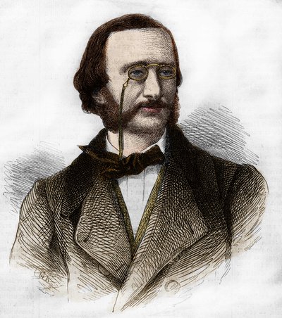 porträtt av Jacques Offenbach (1819-1880), tysk kompositör, naturaliserad franska. av Unknown artist