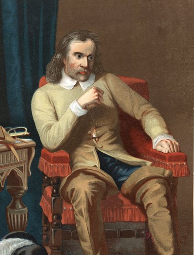 porträtt av Olivier Cromwell. Engelsk statsman (Huntingdon av Unknown artist
