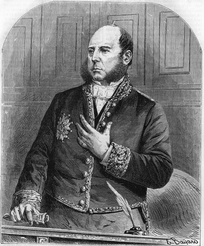 porträtt av Pierre Jules Baroche i lagstiftaren 1861. Fransk politiker (1802 till 1870). av Unknown artist