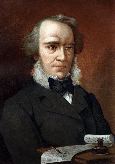 porträtt av Richard Cobden. Brittisk ekonom och politiker (1804 till 1865). efter "Science and its Men av Louis Figuier" Barcelona 1881 av Unknown artist