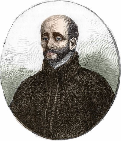 porträtt av den helige Ignatius av Loyola (1491-1556), grundare av Jesu Society. av Unknown artist