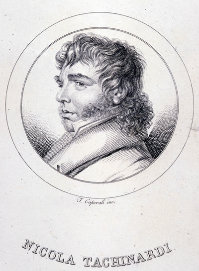 porträtt av den italienska tenoren Tachinardi (Nicola Tacchinardi) (Livorno av Unknown artist