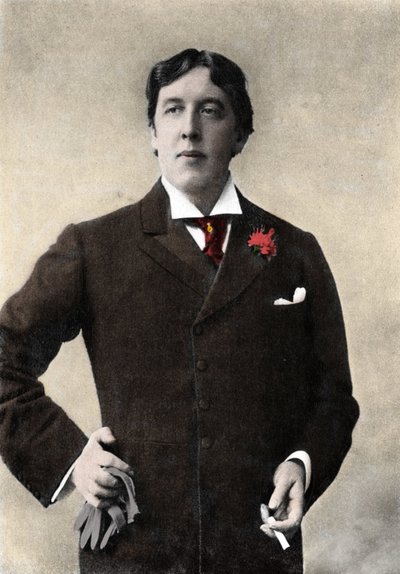 porträtt av författaren Oscar Wilde. 1800-talsfoto av Unknown artist