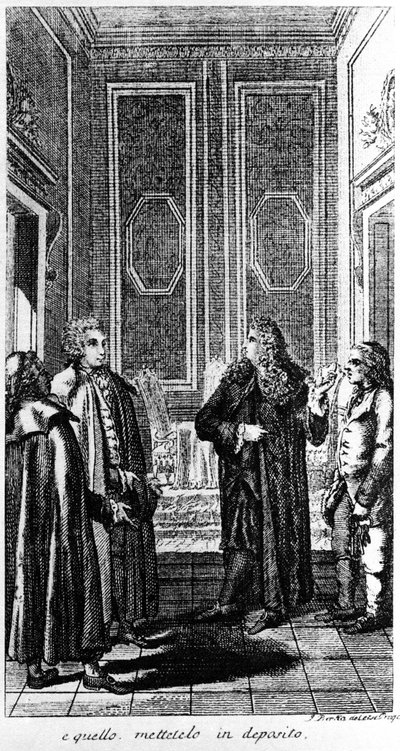 arresteringen av libertinen Giacomo Casanova (1725-1798) äventyrare och italiensk författare. Gravyr av 1800-talet av Unknown artist