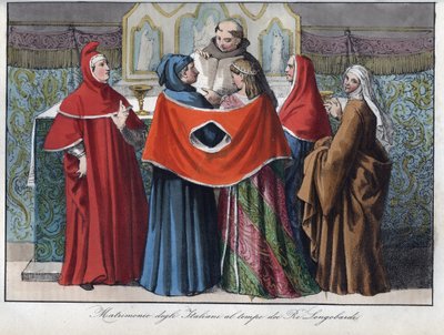 italienarnas äktenskap vid de lombardiska kungarnas tid (568-774) - av Unknown artist