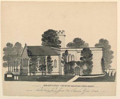 Oddington Church Yard, Gloucestershire, North East View av Unknown, English