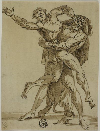 Herkules och Antaeus av Unknown Italian