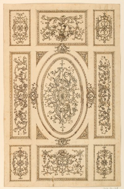Teckning, takdesign, ca 1750 av Unknown artistUnknown artist