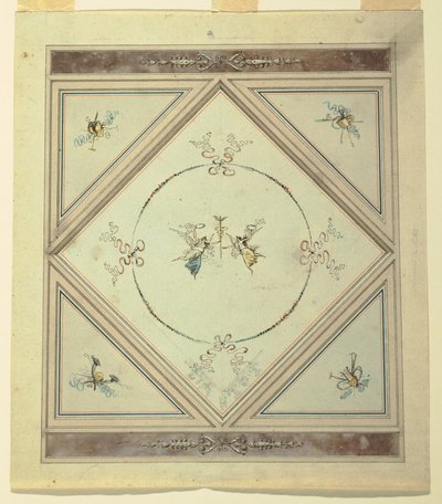 Teckning, Tak i sovrum, 1820-23 av Unknown artistUnknown artist