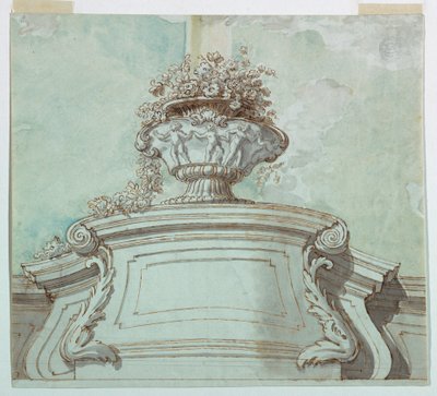 Teckning, Centralpanel till tak, 1750-1800 av Unknown artistUnknown artist