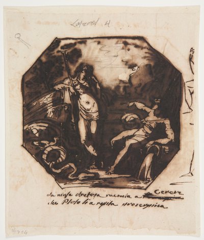 Teckning, Ceres får höra talas om våldtäkten på Proserpina, 1812 av Unknown artistUnknown artist