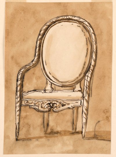 Teckning, stol, 1780-1790 av Unknown artistUnknown artist