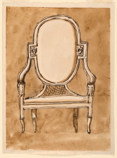 Teckning, stol, 1780-90 av Unknown artistUnknown artist