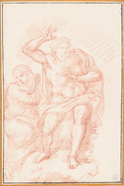 Teckning, Kristus och Maria från Yttersta domen, ca 1759-70 av Unknown artistUnknown artist