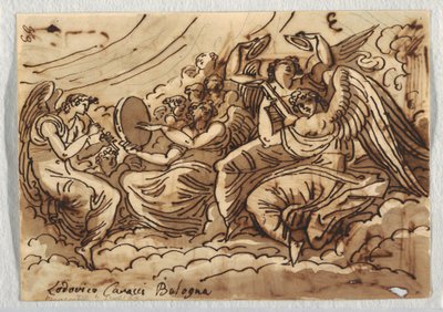 Teckning, Änglarnas konsert, 1813-18 av Unknown artistUnknown artist